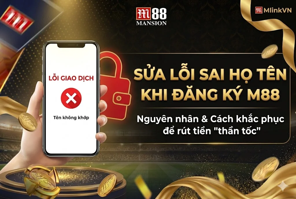 Hướng dẫn sửa lỗi sai họ tên khi đăng ký M88 để rút tiền thần tốc từ chuyên gia MlinkVN